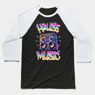 HOUSE MUSIC  - Graffiti Speaker (white/pink/gold) Baseball T-Shirt